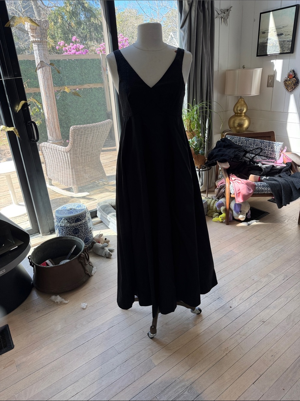 La Ligne Black V-Neck Maxi Dress NWT